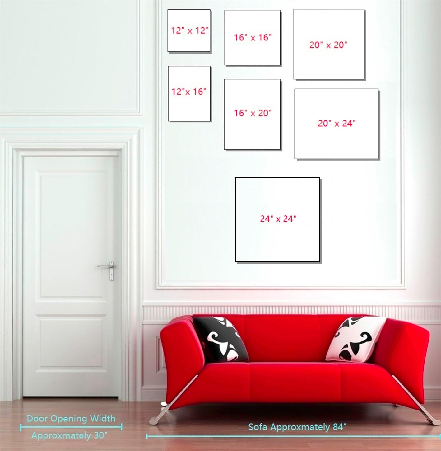 Niwo ART-Monroe C, Classic Movie Stars Canvas Wall Art Home Decor,Stretched Ready to Hang (24"x24"x1.5")