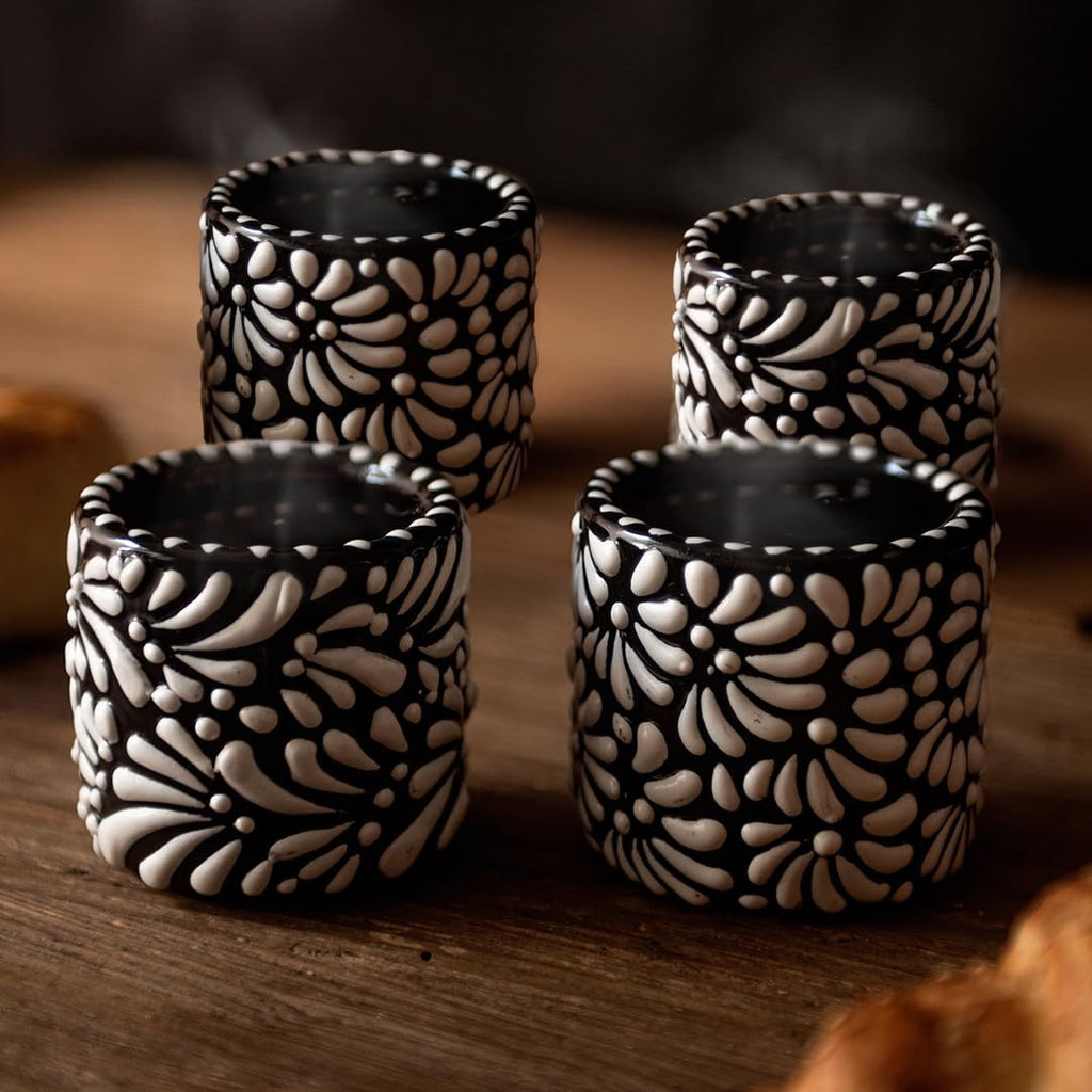 artisan accents | Handmade Talavera Espresso Cups (4oz - Double Espresso/Italian Coffee Size) | Authentic Hand-Painted Mini Coffee Cups From Mexico