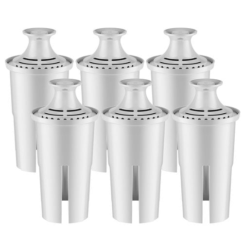 Replacement for Brita Water Filter Pitchers Dispensers, Classic 35557, Ob03, Mavea 107007, Pitchers Grand, Lake, Capri, Wave Lasts Two Months or 40 Gallons (6 Count Pack Of)