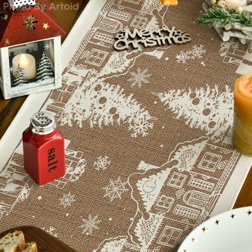 Artoid Mode Silhouette 13x72 Inch Table Runner – Brown, Polyester, Home Decor