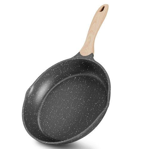 JEETEE 8 Inch Nonstick Frying Pan For Egg, Nonstick Omelette Skillet with Soft Touch Handle, All Stove Induction Compatible