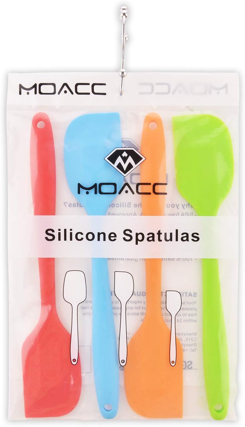 Skiennix Silicone Spatulas - 11 Inch Heat Resistant Non-Stick Baking Mixing Tools | 4 Piece Set
