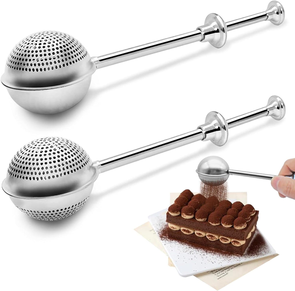 SENHAI 2 PCS Stainless Steel Flour Sifter - Perfect for Baking & Dusting Sugar, Spices, Tea