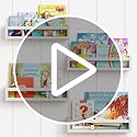 Floating Nursery Book Shelves - Set of 4 White Wood Wall Shelves for Kids Room