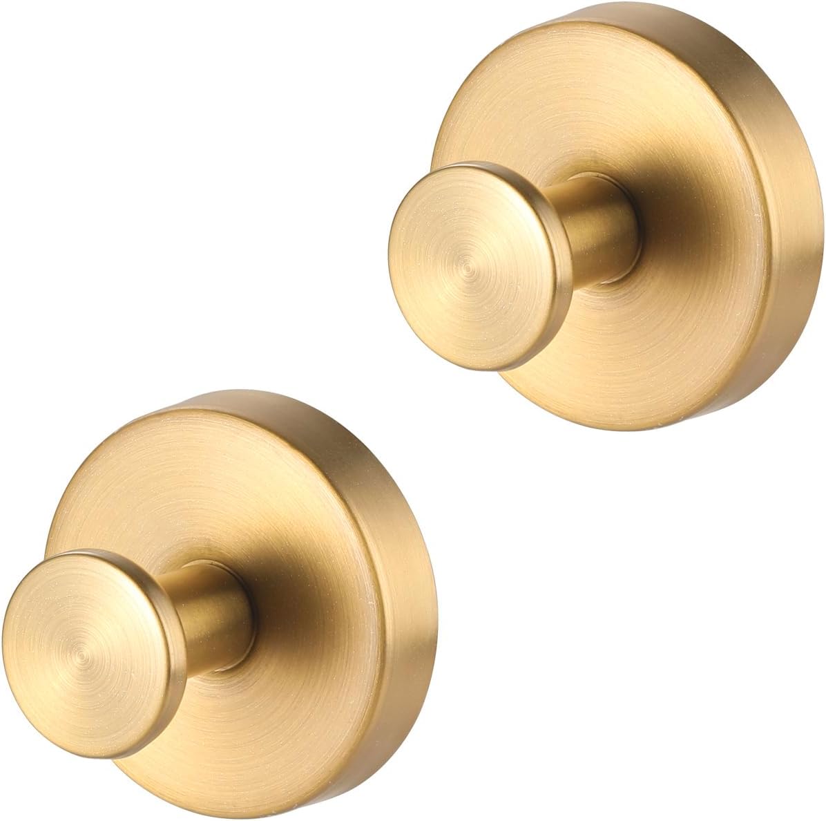 Skiennix Suction Cup Hooks - No-Drill Shower & Wreath Hangers | 2 Pack, Gold Finish for Versatile Use
