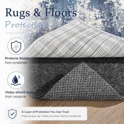 5x7 Non-Slip Rug Pad, Thick Felt Cushioned Liner for Hardwood Floors