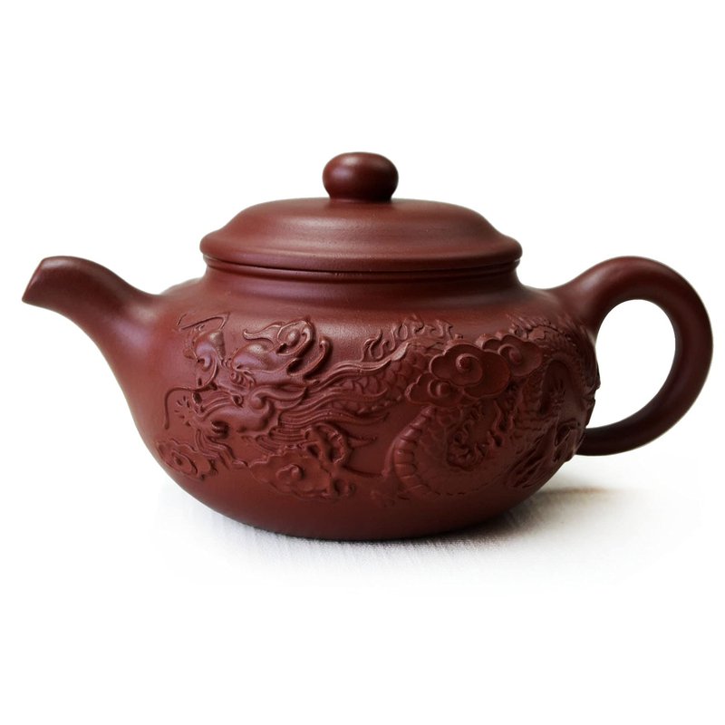 Yxhupot Teapot 8.6oz Chinese Dragon Yixing Clay Zisha Classics Pot Genuine Black Infusers Tea (Red dragon)