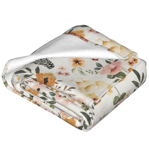 Chicken Floral Blanket Rooster Hen Printed Decor Throw Blanket Warm Soft Plush Lightweight Fleece Flannel Winter Blanket Farm Gifts for Girls Women Farmer Lover Boys Baby Kids Couch Bedding 60"X80"