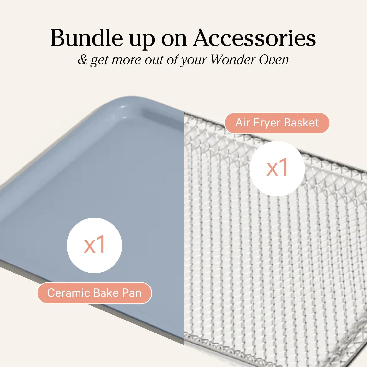 Our Place Wonder Oven Essentials Kit - Extra Air Fryer Basket & Nonstick Bake Pan | Eco-Friendly, Oven Safe | Blue Salt