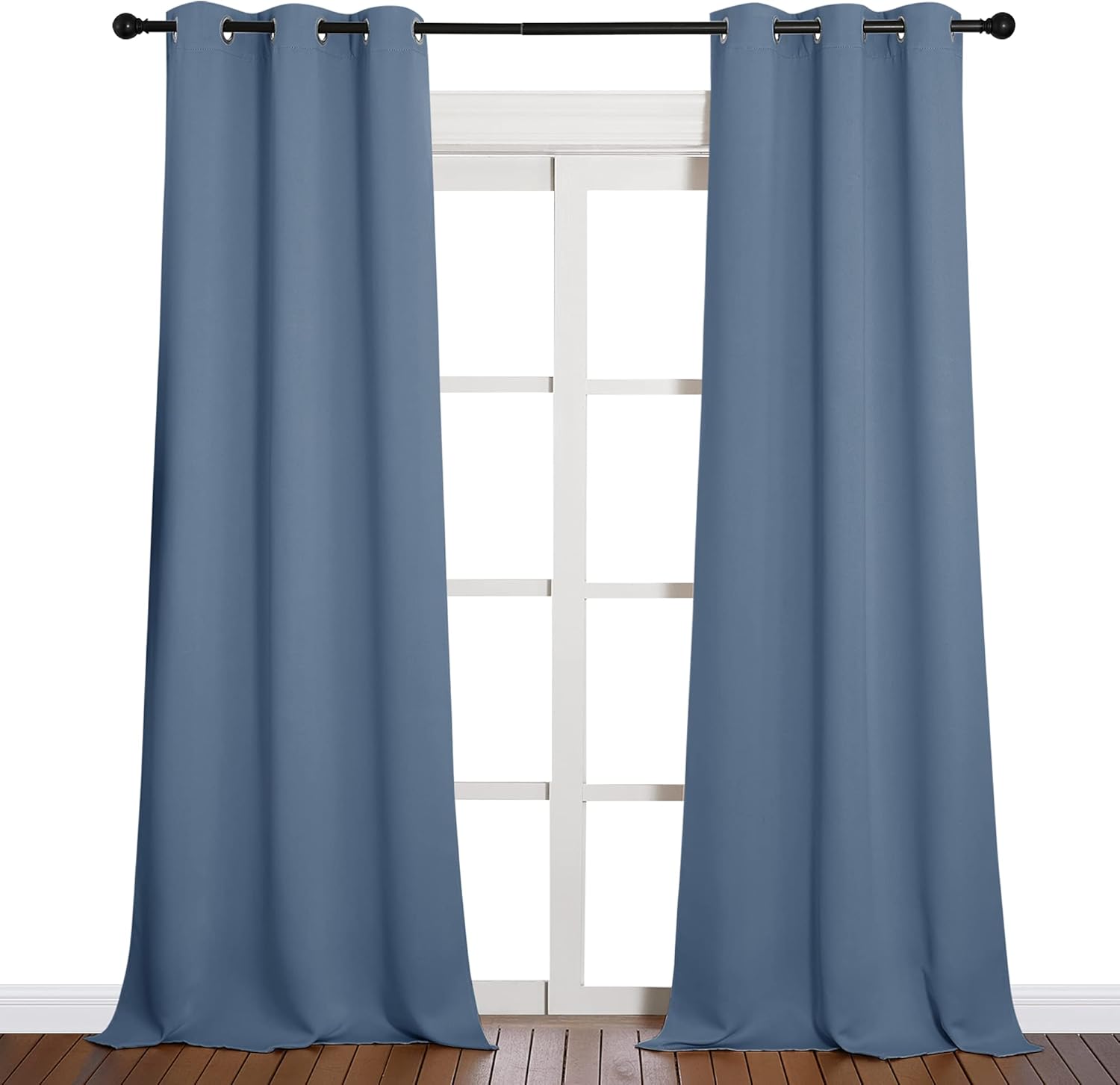 NICETOWN Blackout Curtains - Thermal Insulated & Noise Reducing | 90 Inches Long, Stone Blue, 42 Inches Wide (1 Pair)