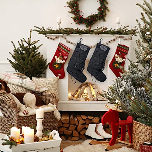 Tactical Christmas Stocking with MOLLE Webbing, Zip Pocket & Flag Patch