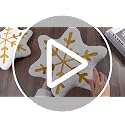 Soaoo Gold Snowflake Throw Pillows, 2-Pack Sherpa 13.8in Cushions for Sofa/Bed
