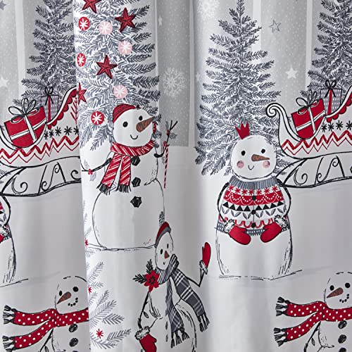 SKL Home Christmas/Winter Whistler Snowman Shower Curtain - Holiday Decor, Multi, Sc 2