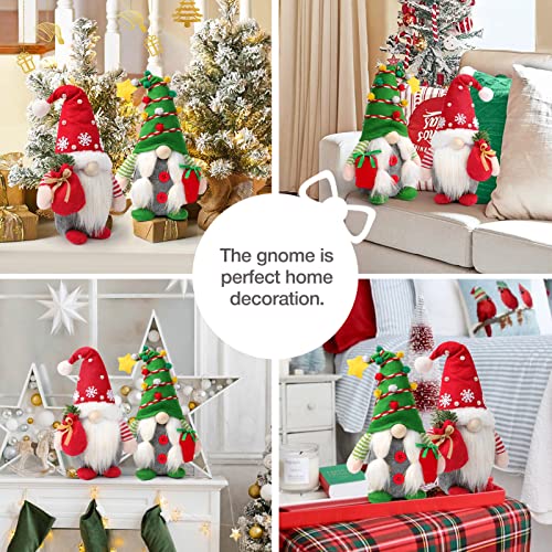 Christmas Gnome Plush Tabletop Decorations - Set of 2 Farmhouse Figurines