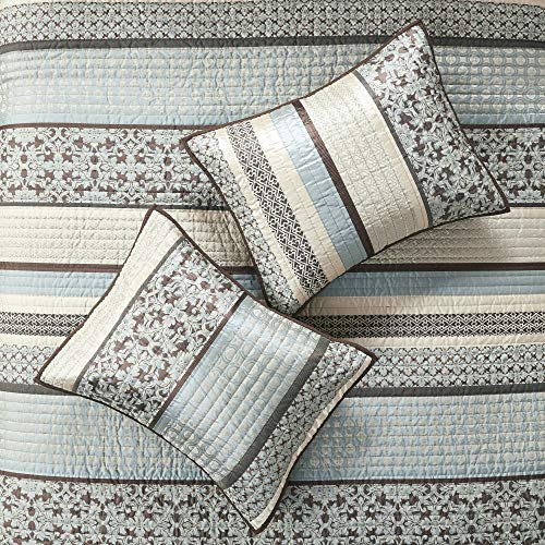 Madison Park Princeton 5-Piece Jacquard Coverlet Set - Full/Queen, Blue