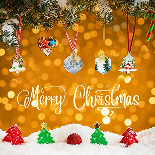 Rich Style 48 Pack Christmas Acrylic Ornaments Flat Discs 3 Inch DIY Decorations