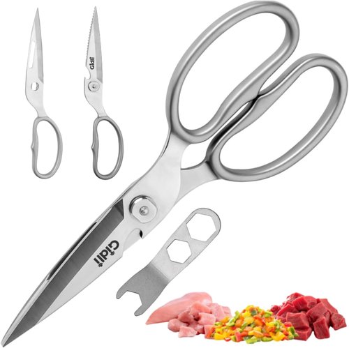 Gidli Premium Kitchen Scissors - Heavy Duty Stainless Steel Shears with Lifetime Warranty | Dishwasher Safe & Easy to Clean