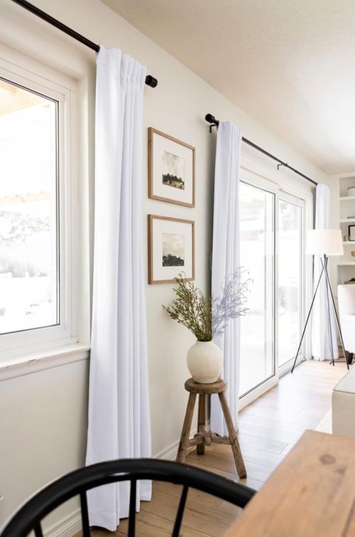 100% Blackout Shield Blackout Curtains - Thermal Insulated Drapes for Bedroom | 50" W x 63" L, Bright White