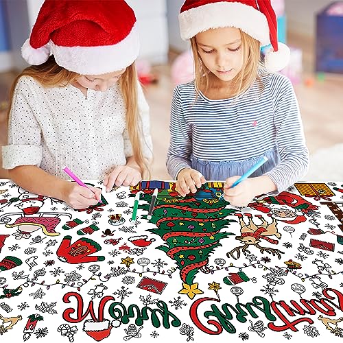OHOME Christmas Giant Coloring Poster & Tablecloth - Kids Crafts & Activities 30x72 Inches