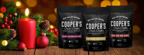 Wine Barrel Aged Coffee Gift Box Set, Sampler Roasted Coffee Costa Rica, Kenya, & Rwanda Beans Aged In Cabernet Sauvignon, Chardonnay, & Pinot Noir Wine Barrels, Medium Roast Whole Bean, 4 oz Bags, 12 oz Total