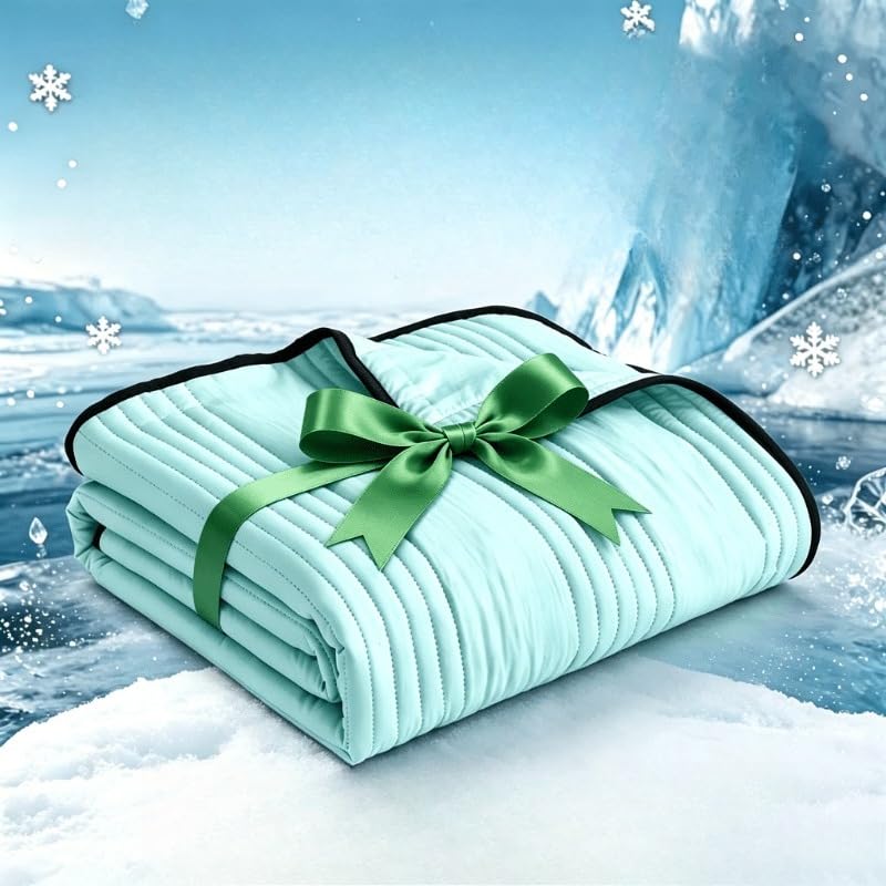 Cooling Blanket for Hot Sleepers - Q-Max 0.42 Soft Comforter, King Size (80x91in) - Breathable Mint Green