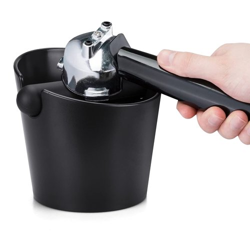 Ailelan Coffee Knock Box, Espresso Dump Bin, Coffee Bin, 4.8 Inch Espresso Knock Box Shock-Absorbent Durable Barista Style with Removable Knock Bar and Non-Slip Base(Round)
