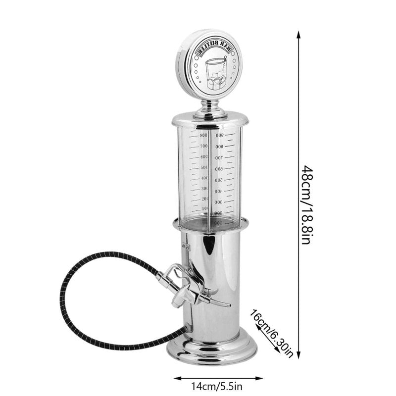 Tiiyee Beer Tower Dispenser, Beverage Dispenser Margarita Tower Gas Pump Liquor Keg Wine Station Awesome Alcohol Container Whiskey Decanter Gift with Single Hole 1000cc for Men Kitchen Home Party Bar
