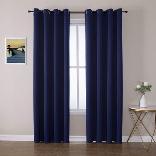 ChrisDowa Blackout Curtains - Thermal Insulated Room Darkening Panels | Navy Blue, 52 x 102 Inches