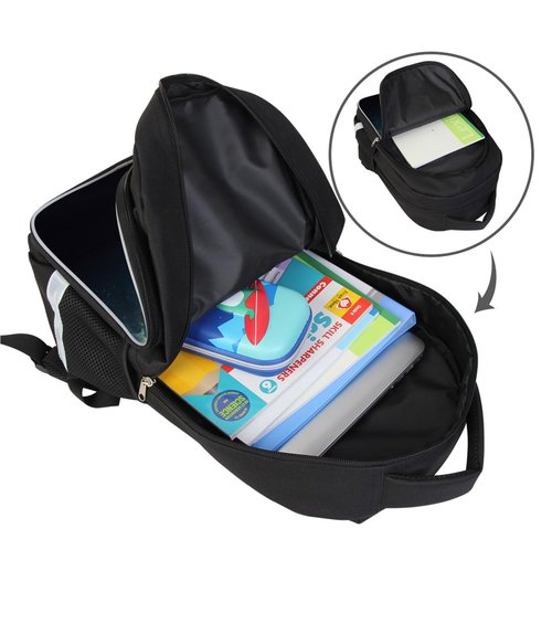 AnySmic Solar System Planets Stars Space Kids Backpack, Galaxy School Bookbag for Boys and Girls, Polyester, 17 Inches Back Pack, Giftable, Bottle Holders, Tablet Compartment