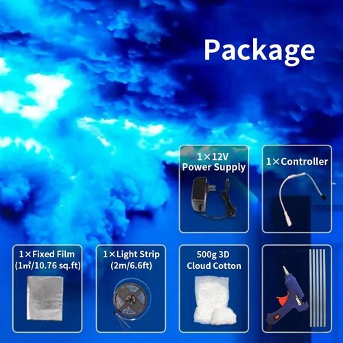 3D Thundercloud | Storm Ceiling Lights DIY Kit - Music Sync Fluffy Cloud Light for Gaming Room & Bedroom