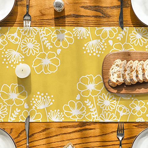 Artoid Mode Yellow Bloom Table Runner 13x72 Inch - Home Decor