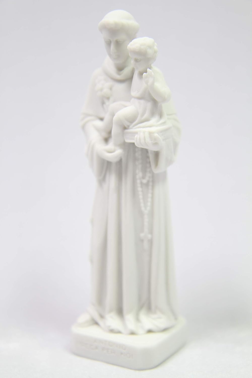 Vittoria Collection | 6" Saint Anthony De Padua White Statue - Exquisite Italian Craftsmanship