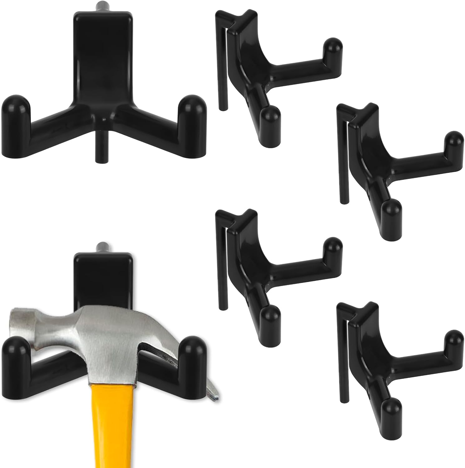 Rubbermaid FastTrack Shed Hooks - 6-Piece Multi-Purpose Organizer for Garage Tools & Sports Equipment