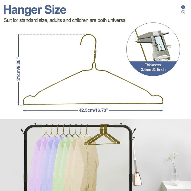 SPECILITE Wire Hangers 150 Pack, Metal Wire Clothes Hanger Bulk for Coats, Space Saving Metal Hangers 16.7 Inch Ultra Thin Non Slip with Groove, for Standard Size Suits, Shirts, Pants, Skirts-Silver