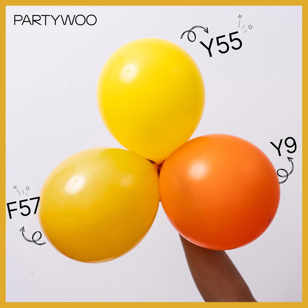 PartyWoo Mustard Yellow Balloons - 120-Piece Boho Neutral Fall Balloon Arch Kit | Various Sizes for Birthday & Baby Shower Decor