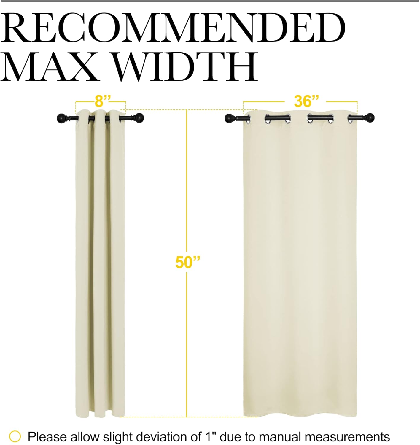 NICETOWN Kitchen Curtains - Thermal Insulated Grommet Draperies for Room Darkening | Beige, 2 Panels, W42 x L50 Inches