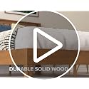 Deluxe Solid Wood Platform Bed Frame with Headboard - Queen Size