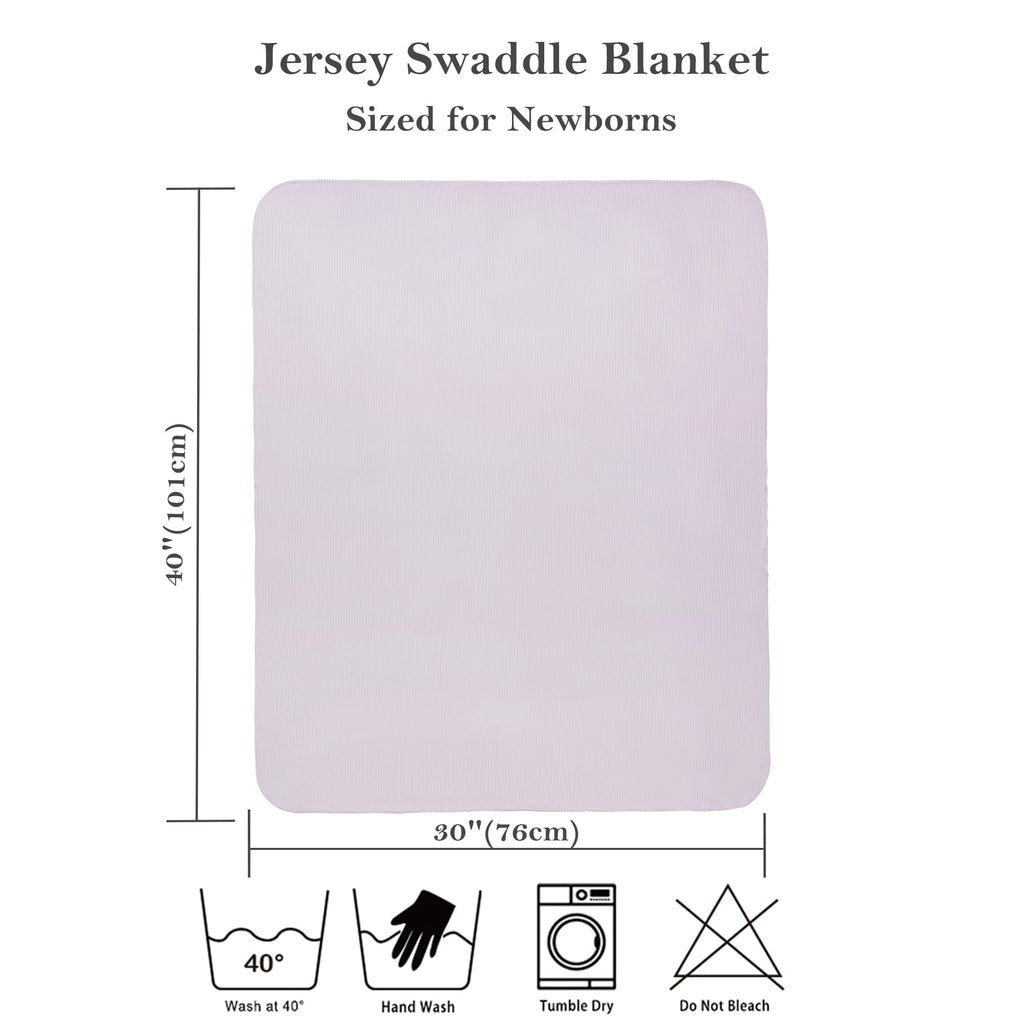 Viviland Jersey Swaddle Blanket, Ultra Soft Stretchy Receiving Blanket, Baby Girl Newborn Rainbow Swaddle Wrap, 40 x 30 inches, 2 Pcs, Pink Leaf