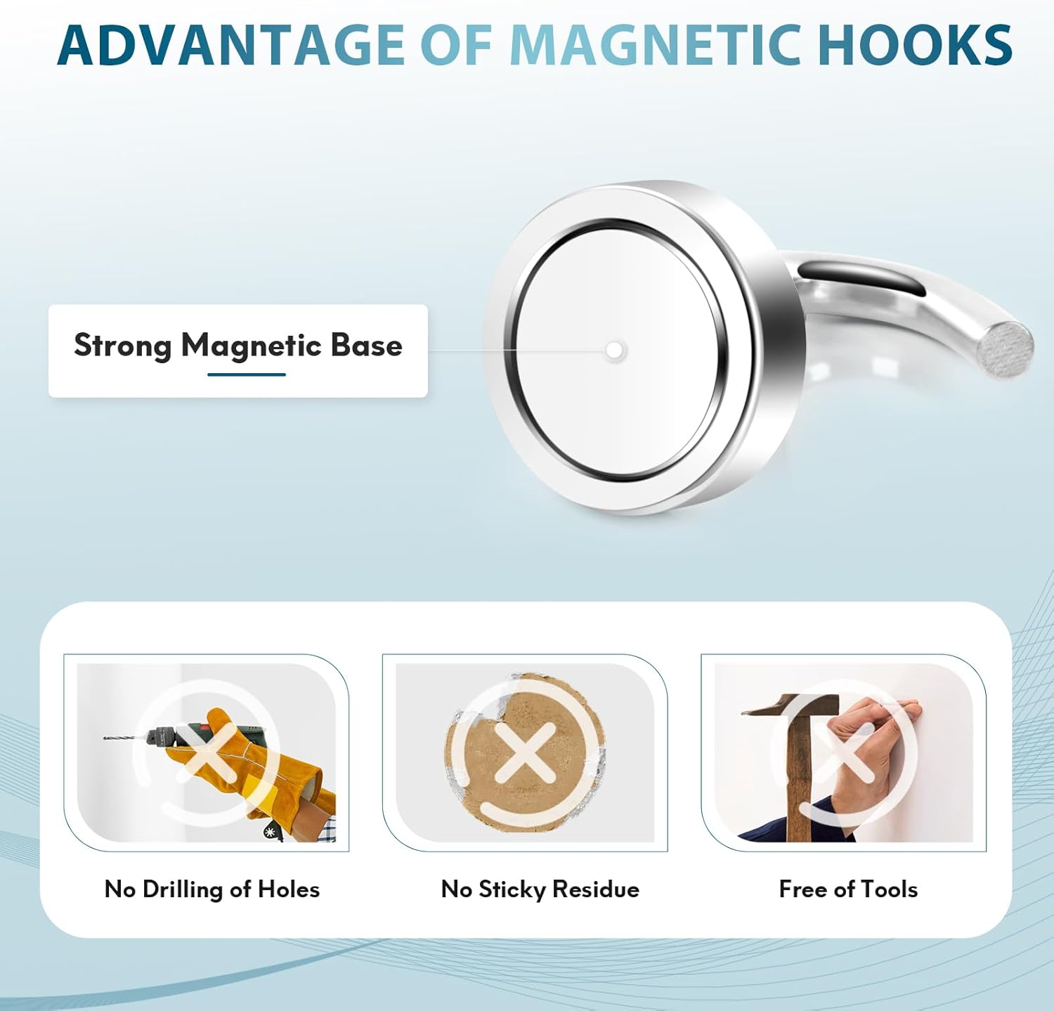 Neosmuk Magnetic Hooks - Heavy Duty 30lb+ Magnetic Hooks for Cruise Cabins, Refrigerators & Grills | Essential Travel Must-Have