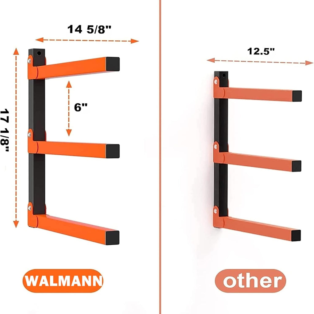 WALMANN Lumber Storage Rack - Heavy Duty Wall Mount for Garage | Overhead Wood Storage (2 Pairs)