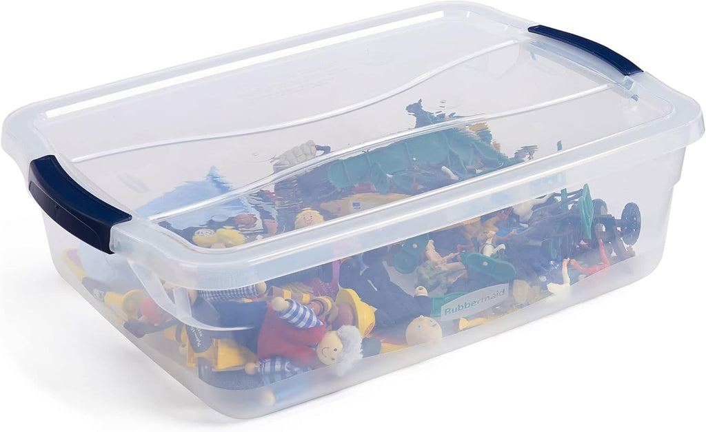 Rubbermaid Latching Plastic Storage Totes - Durable & Versatile | 12 Pack for Easy Organization
