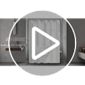 No Hook Shower Curtain with Snap-in Liner, 71x74 Bamboo Texture, Black