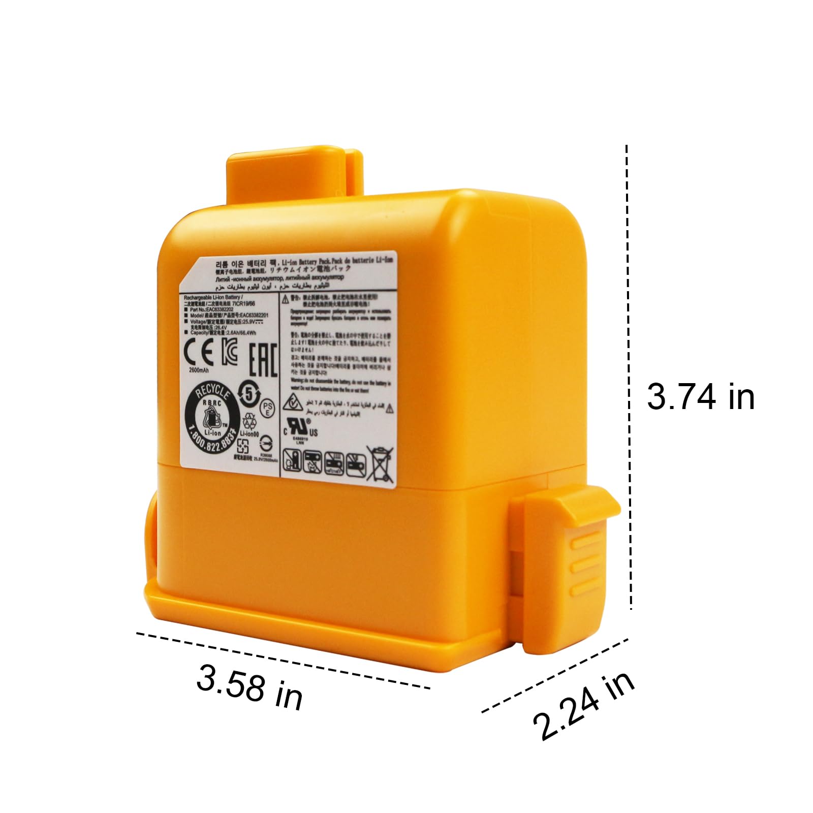 EAC63382201 EAC63382202 EAC63382204 Battery Replacement for LG CordZero A9 Plus Stick Cordless Vacuum Vacuum Cleaner EAC63758601 MEV65921201 EAC63382208 EAC63758603 EAC63382202 EAC63382205 EAC63382209