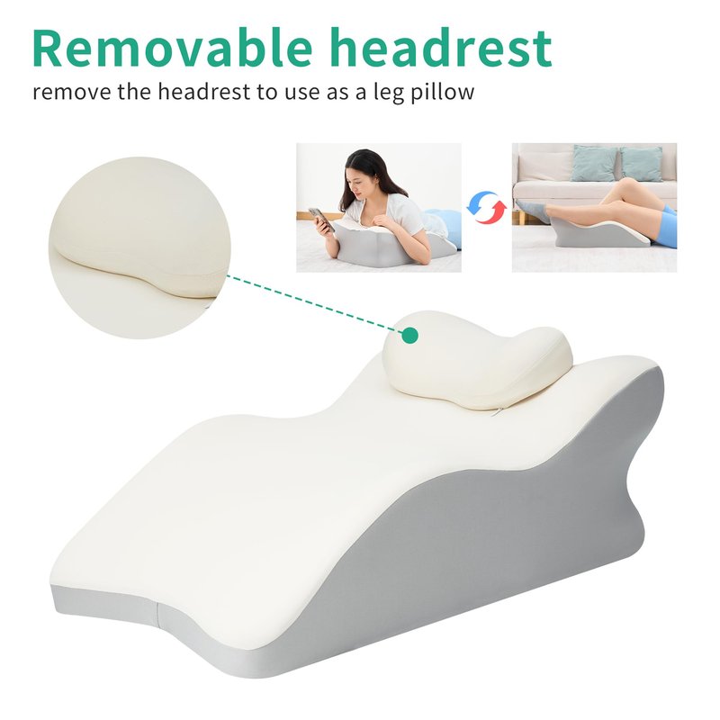 ZOOBLY Reading Pillow - Ergonomic Wedge Bed Pillow for Sitting Up, Multi-Scene Use, Easy to Clean, Ideal for Back Pain Relief & Relaxation, for Loved Ones (Black)