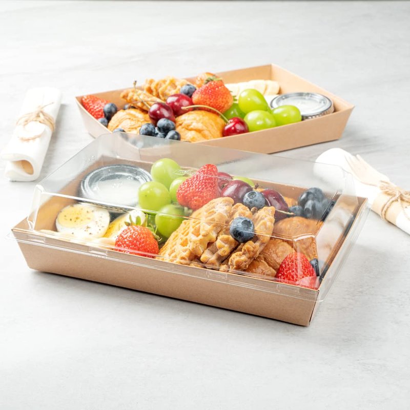 Restaurantware Matsuri Vision 9 x 6 x 1.5 Inch Large Sushi Trays 100 Greaseproof Sushi Packaging Boxes - Lids Sold Separately Disposable Kraft Paper Sushi Containers For Entrees Or Desserts