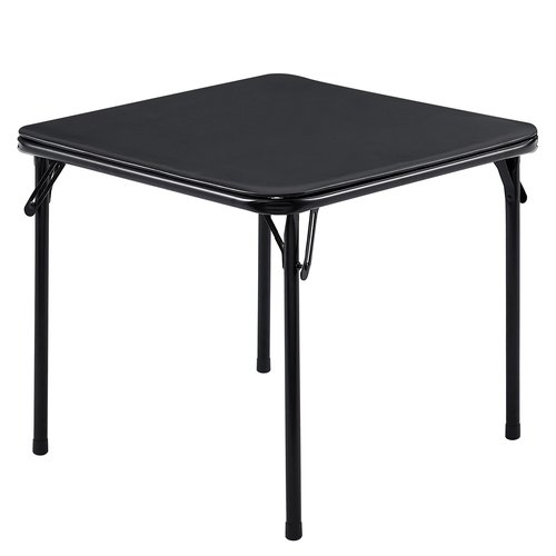 VECELO 24'' Kids Folding Card Table, Portable, with Ultra Soft PU Padded Cushion, 1 Piece, Jet Black