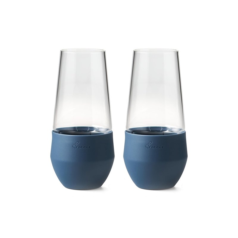 Rabbit Freezable Stemless Champagne Glasses Set of 2, Great Gifts for Wine Lovers
