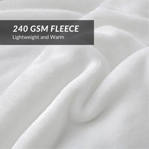 Bedsure GentleSoft Fleece Blanket - Plush, Cozy Twin Size White Blanket for Bed & Travel | 60x80 Inches