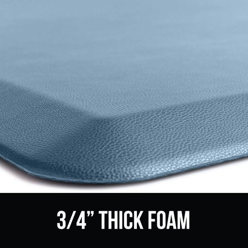 GORILLA GRIP Comfortable Cushioned Kitchen Mats for Floor, 48x20, Waterproof and Stain Resistant Soft Top, 3/4 Inch Thick Ergonomic Standing Desk Anti Fatigue Mat, Foam Supports Ankles, Feet, Sky Blue