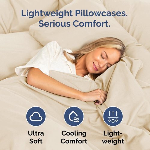 King Standard Pillow Cases - Soft Hotel Quality Pillowcase Covers for All Ages | 4-Piece Set in Off White
